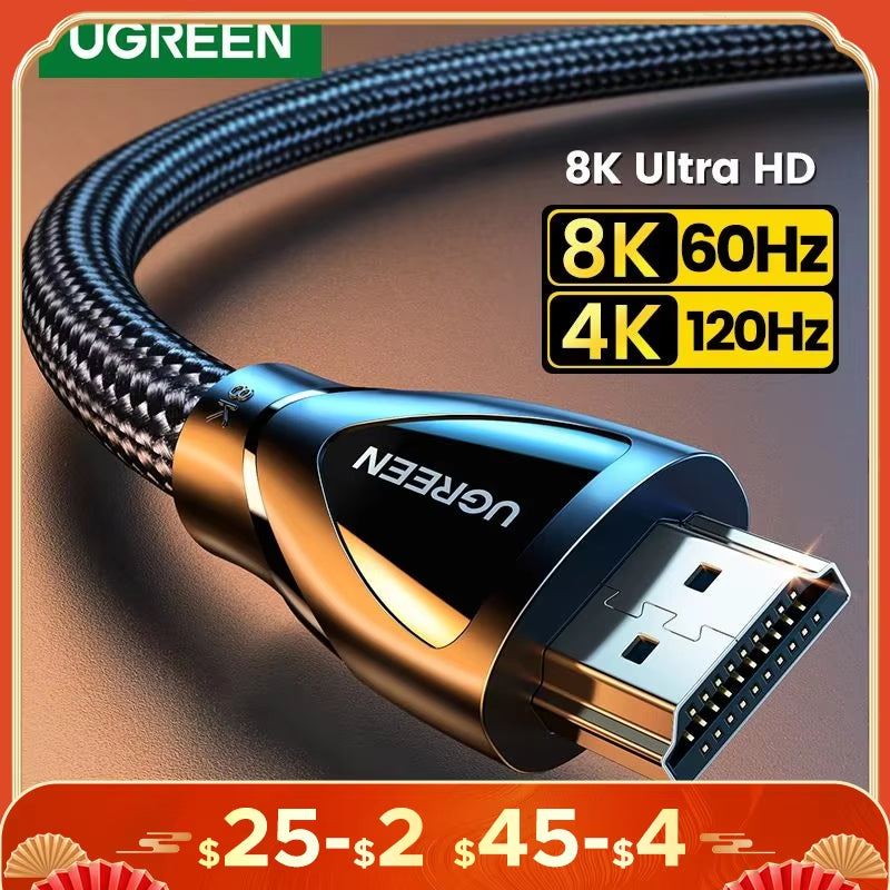 Choice Hdmi-Compatible Cable for Xbox Series X 2.1 8K/60Hz 4K/120Hz for Xiaomi Mi Box PS5 HDR10+ 48Gbps 8K