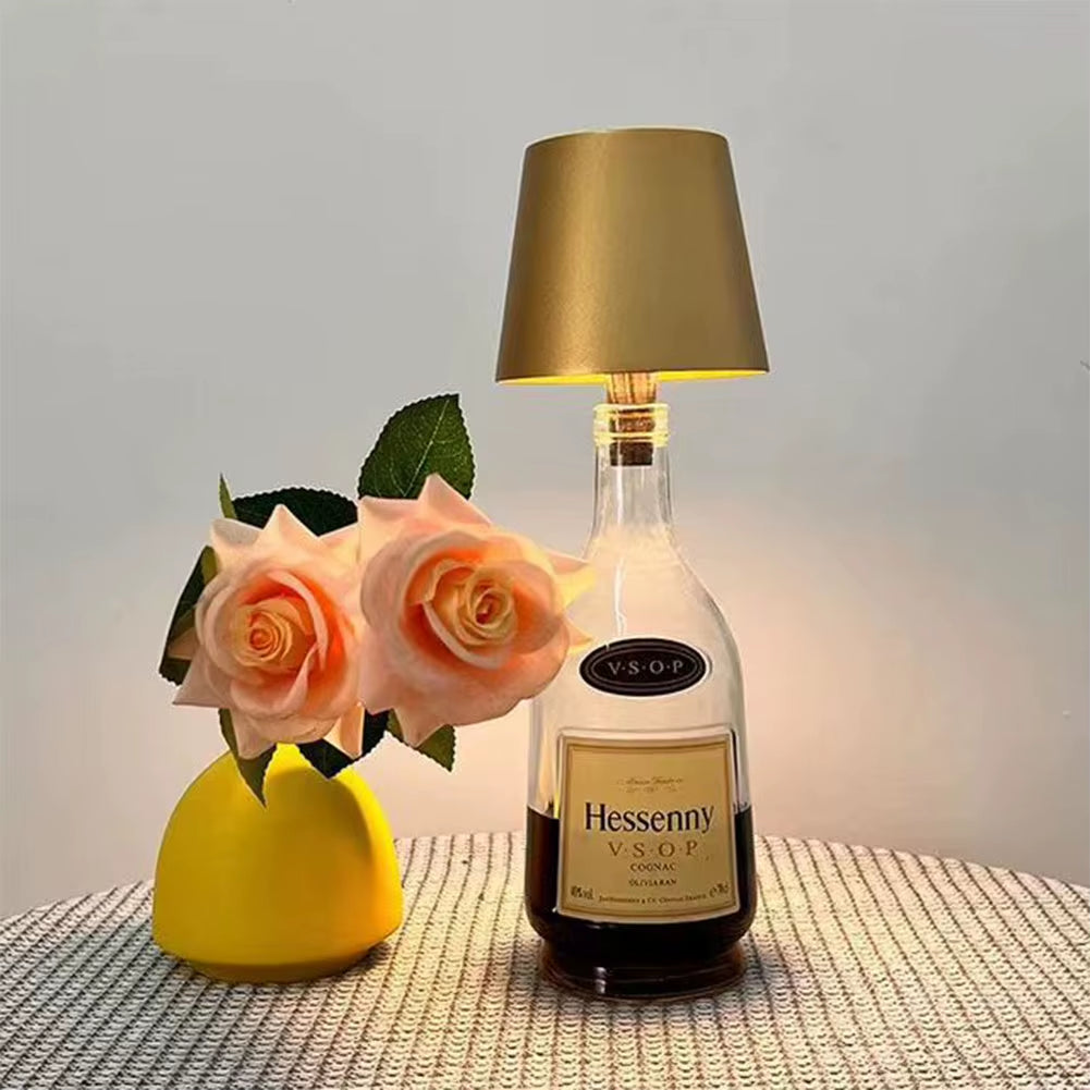 Portable Touch Table Lamp Wireless Wine Bottle Lamp Wine Bottles Light Dining Table Light Christmas Birthday Party Decoration