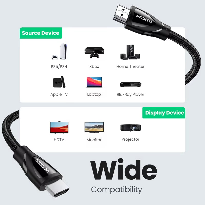 Choice Hdmi-Compatible Cable for Xbox Series X 2.1 8K/60Hz 4K/120Hz for Xiaomi Mi Box PS5 HDR10+ 48Gbps 8K